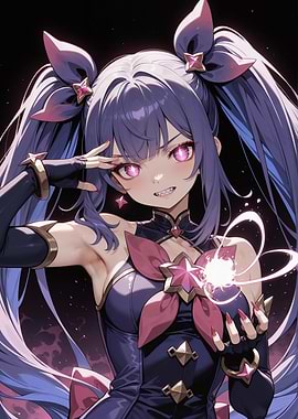 Anime Girl with Magical Energy