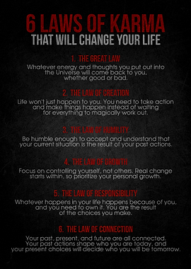 6 Laws of Karma Poster