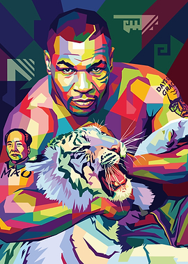 Mike Tyson with Tiger and Mao Zedong