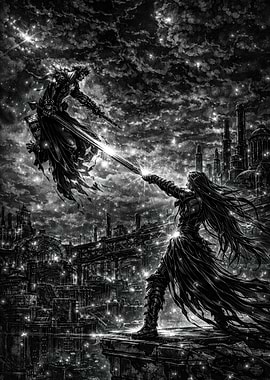 Epic Fantasy Battle final fantasy art