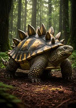 Stegosaurus Turtle in Forest