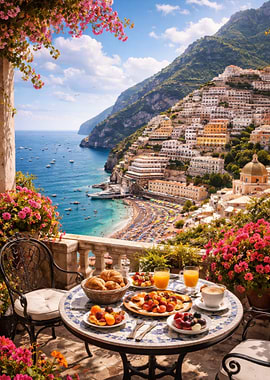 Positano Balcony Breakfast with Sea View