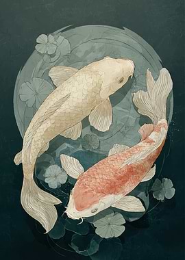 Yin Yang Koi Fish Painting