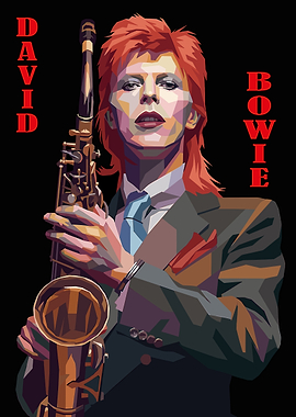David Bowie with Saxophone Pop Art