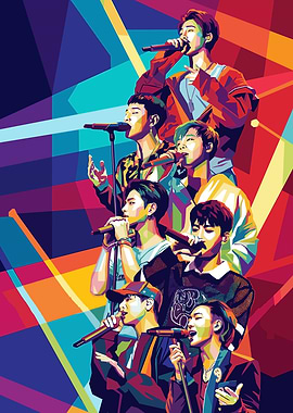 K-Pop Group Performing on Stage