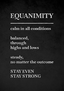 Equanimity definition poster