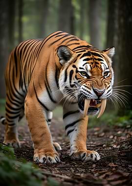 Saber-toothed Tiger in Forest