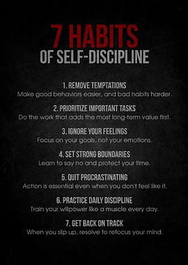 7 Habits of Self-Discipline Poster