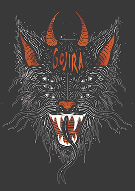 Gojira Demon Wolf Illustration