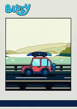 Bluey Car on a Road Trip