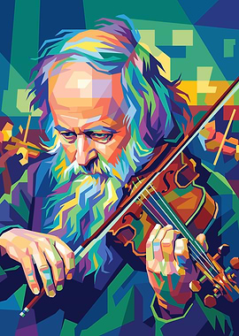Violinist in Pop Art Style