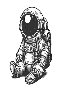 Astronaut Sitting in Space
