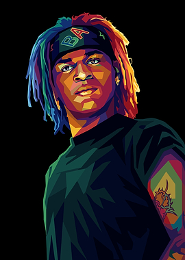 Colorful Portrait of a Ken Carson