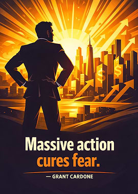 Massive action cures fear quote poster