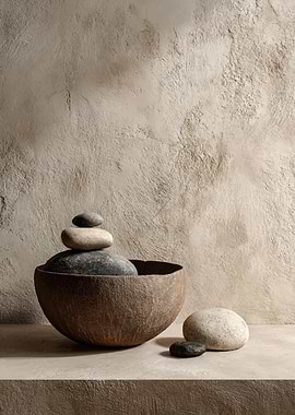 Zen stones in a bowl