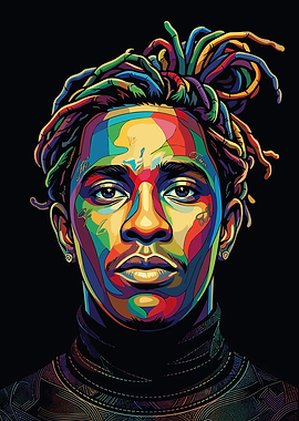 Colorful Portrait of Young Thug