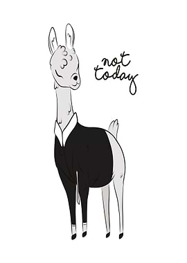 Llama in a Suit Saying Not Today