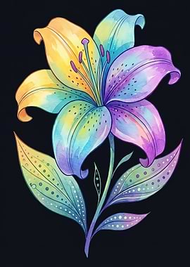 Colorful Lily Flower