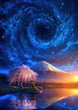 Enchanting Japanese Landscape at Night