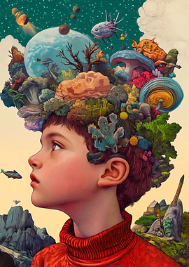 Child's Imagination with Cosmic Elements