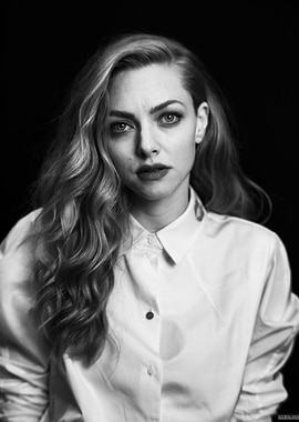 Amanda Seyfried Black and White Portrait