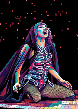 Pop Art Woman in Skeleton Costume