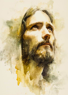 Jesus Christ Spiritual Watercolor Portrait