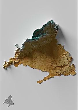 3D Topographic Map of Madrid