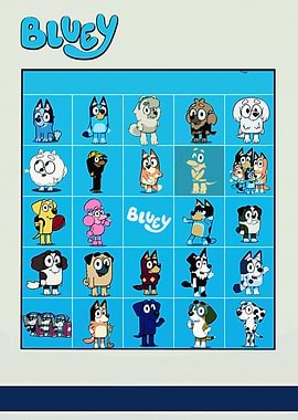 Bluey Characters Grid