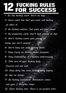 12 Fucking Rules for Success