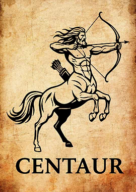 Centaur Archer on Parchment Background