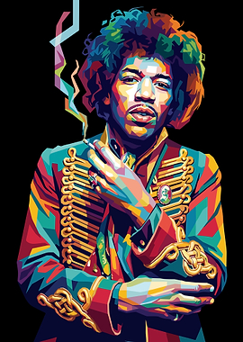 Jimi Hendrix Pop Art Portrait
