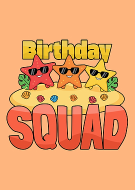 Birthday Squad Starfish Cartoon