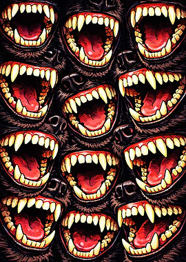 Aggressive Wolf Mouths Pattern