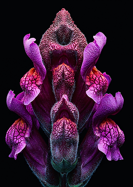 Vibrant Purple Snapdragon Flower Macro