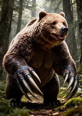 Fierce Bear with Giant Claws