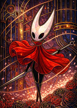 Hornet in Stained Glass Style