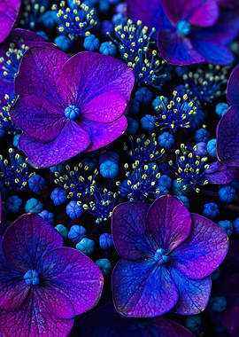 Purple Blue Lacecap Hydrangea Macro