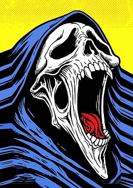 Grim Reaper Skull Screaming
