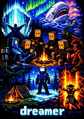 Pixel Art Dreamer Scene