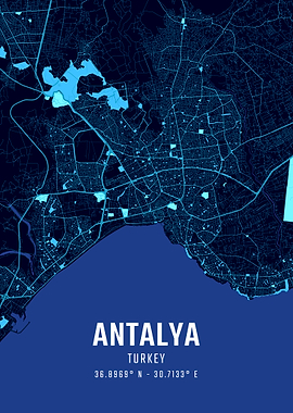 Antalya Midnight City Map