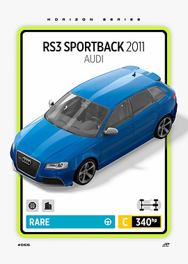 Audi RS3 Sportback 2011 Car Card