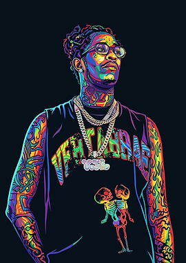 Colorful Portrait of Rapper Young Thug