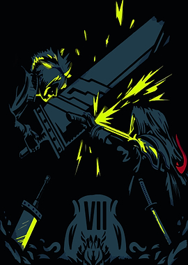 Cloud vs Sephiroth Minimalist Art