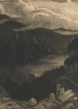 Dramatic Mountain Lake Landscape