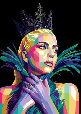 Pop Art Portrait of a Crowned Woman
