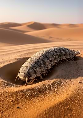 Desert creature emerging from sand