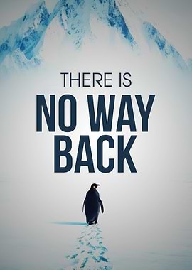 Penguin in a snowy landscape