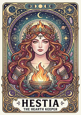 Hestia The Hearth Keeper Tarot Card