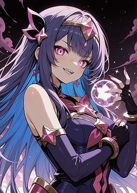 Anime Sorceress with Crystal Ball